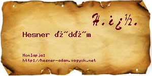 Hesner Ádám névjegykártya